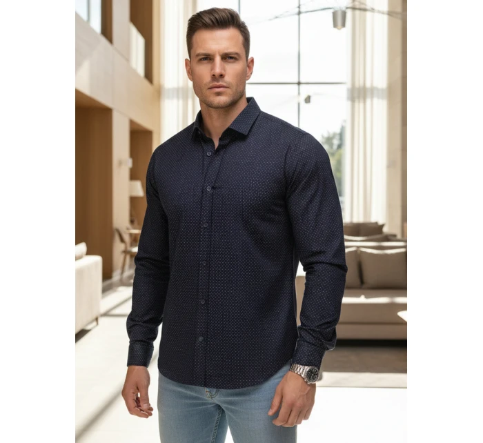 Koszula męska slim fit  granatowa model 22007683 - FashionStreet