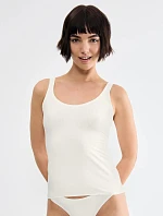 Dámské tílko sloggi ZERO Feel Pure Tank Top krémové Silk White - SLOGGI