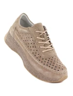 Dámské kožené polobotky světle hnědé Sergio Leone SP013