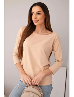 Dámská halenka s lodičkovým výstřihem béžová