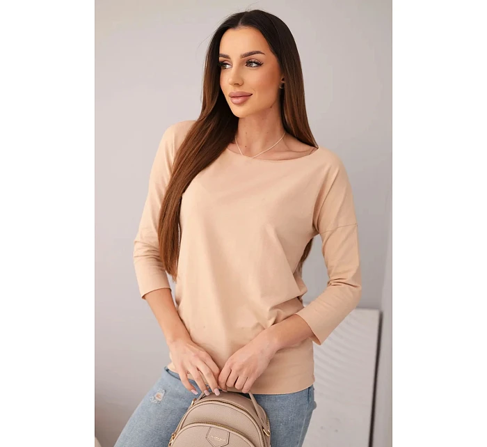 Dámská halenka s lodičkovým výstřihem béžová