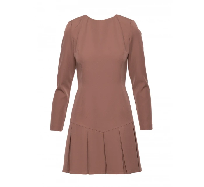 Šaty s záhyby mocca model 21295942 - Moe Šaty s záhyby mocca model 21295942 - Moe