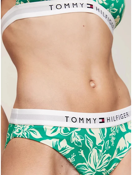 Dámské plavkové kalhotky  zelené se vzorem - Tommy Hilfiger model 19655600