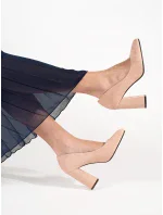 Praktické  lodičky dámské hnědé na širokém podpatku