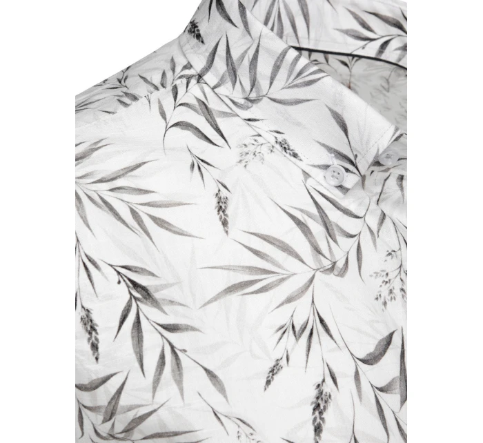 Pánská košile s listy bílá Dstreet model 21989343 - FashionStreet