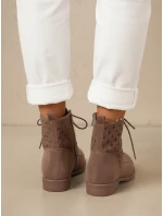 Dámské hnědé ažurové boty FashionStreet ZY1347