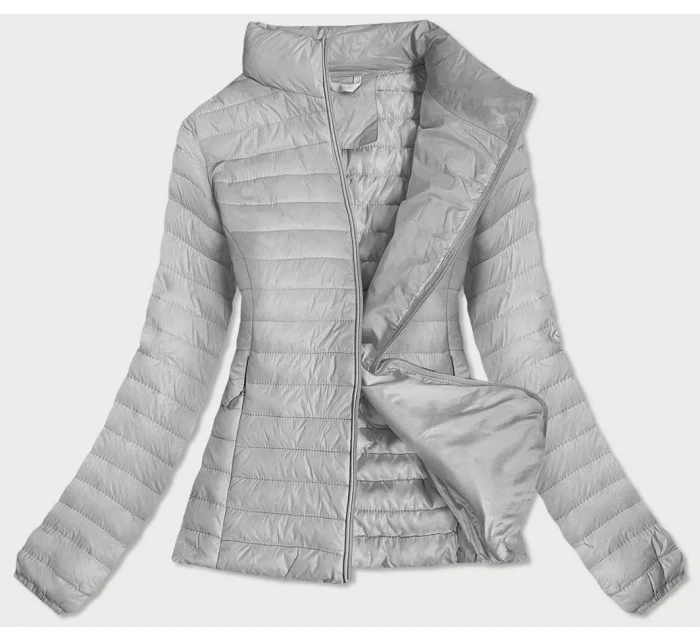 Šedá dámská prošívaná bunda (6651)