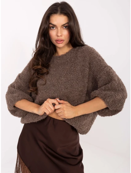 Sweter IT SW model 21734285 ciemny bezowy - FPrice Sweter IT SW model 21734285 ciemny bezowy - FPrice