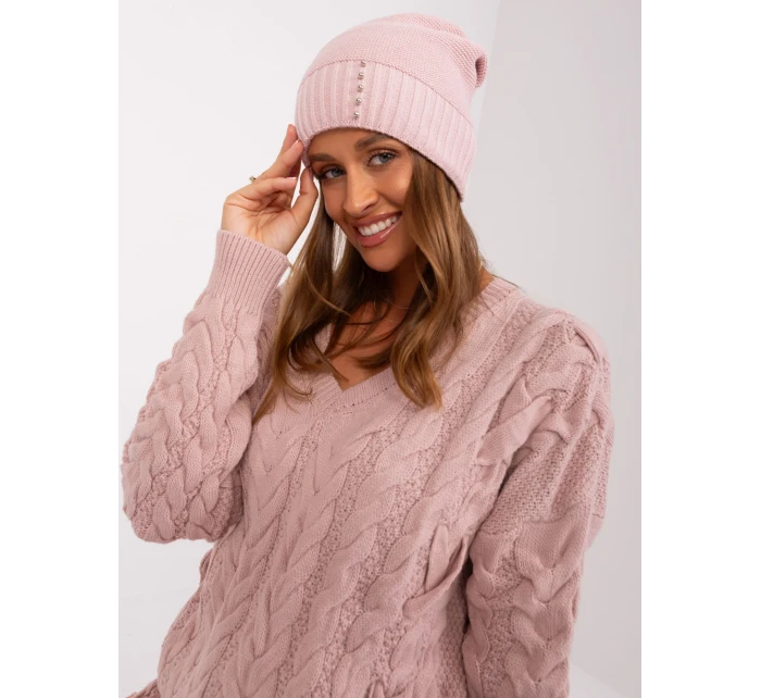 Czapka JK CZ 13 model 18975368 jasny różowy - FPrice Czapka JK CZ 13 model 18975368 jasny różowy - FPrice