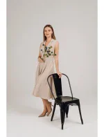 Košilové šaty ve střihu béžové model 21154751 - STYLOVE