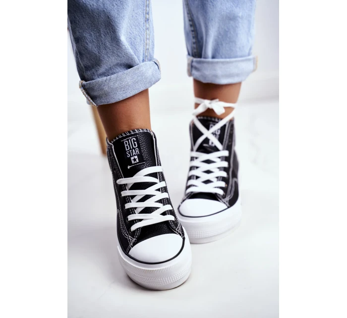 Dámské vysoké tenisky Big Star - černé