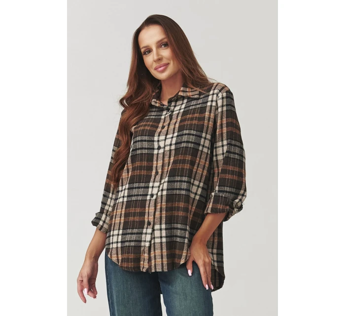 Košile s dlouhým rukávem model 219733 Makadamia Košile s dlouhým rukávem model 219733 Makadamia