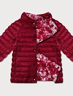 Dámská bunda plus size s 3/4 rukávem Minority červená/mohatá (M23-7010-16)