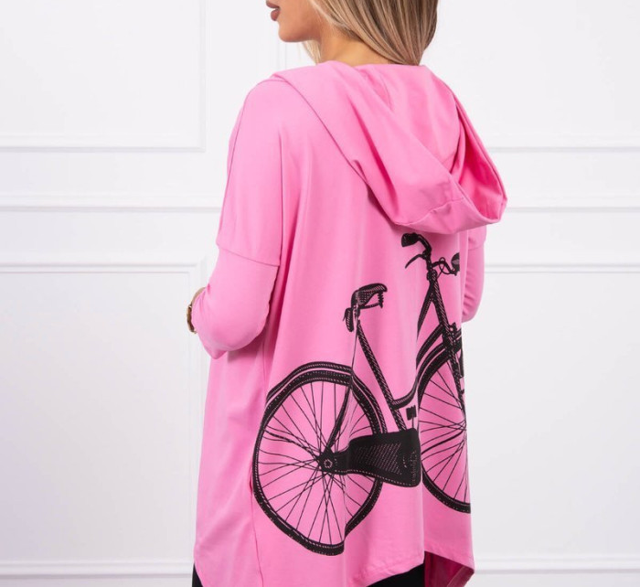 Mikina s potiskem kola světle růžová