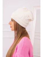 Dámská čepice Kaja model 18751589 ecru - K-Fashion Dámská čepice Kaja model 18751589 ecru - K-Fashion