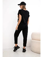 Bavlněný komplet halenka + kalhoty černý Bavlněný komplet halenka + kalhoty černý