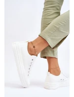 Nízké šněrovací tenisky Big Star LL274968 Bílé Nízké šněrovací tenisky Big Star LL274968 Bílé