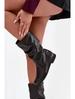 Dámské kožené kozačky model 21725114 černé - Maciejka