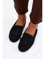 Dámské mokasíny s třásněmi černé model 21919027 - Boto