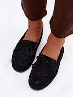 Dámské mokasíny s třásněmi černé Janelisse