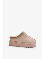 Sněhule Dámské Na Platformě Zateplené Kožíškem Světle Béžové Remenia Sněhule Dámské Na Platformě Zateplené Kožíškem Světle Béžové Remenia