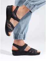 Stylové černé dámské sandály platforma Stylové černé dámské sandály platforma