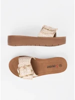 Pohodlné  nazouváky dámské Jasnobeżowy platforma