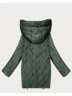 Lekka kurtka damska pikowana z kapturem Goodlookin khaki (B8588-11)