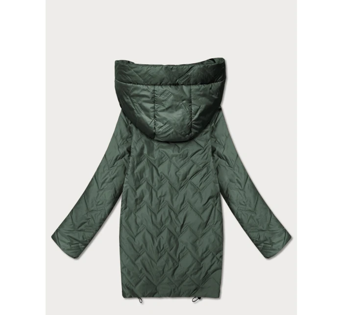 Lekka kurtka damska pikowana z kapturem Goodlookin khaki (B8588-11)