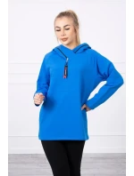 Chrpová tunika s kapucí Oversize na zip