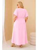 Dámské šaty Plus Size s nabíraným pasem khaki Dámské šaty Plus Size s nabíraným pasem khaki