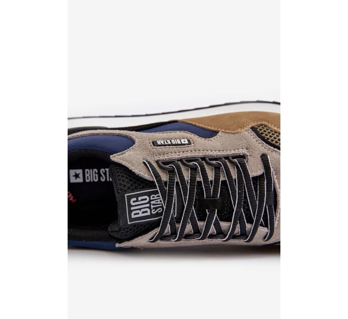 Pánské tenisky Big Star NN174320 s paměťovou pěnou Beige-modré Pánské tenisky Big Star NN174320 s paměťovou pěnou Beige-modré