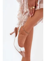 Elegantní Lodičky S Dekorací Eko Kůže Bílé model 21688683 - Boto