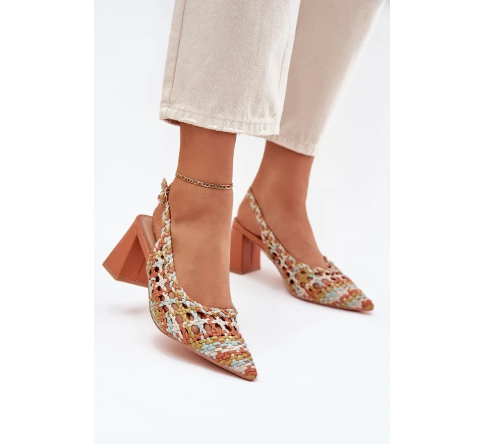 Sandály S Pletením Na Podpatku Mmultikolor Ebina Sandály S Pletením Na Podpatku Mmultikolor Ebina