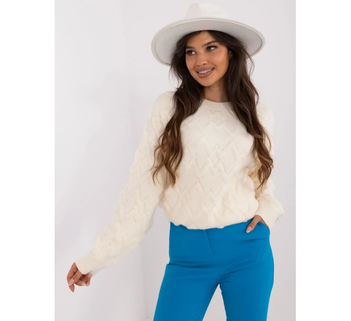 Sweter AT SW model 20459146 ecru - FPrice Sweter AT SW model 20459146 ecru - FPrice