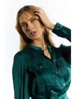 Dámské saténové šaty Bottle 1210-009 zelené - Monnari Dámské saténové šaty Bottle 1210-009 zelené - Monnari