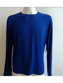 Pánské tričko s dlouhým rukávem 714753030001 modré - Ralph Lauren