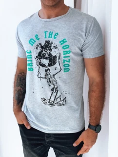 Pánské tričko s potiskem světle šedé Dstreet RX5262