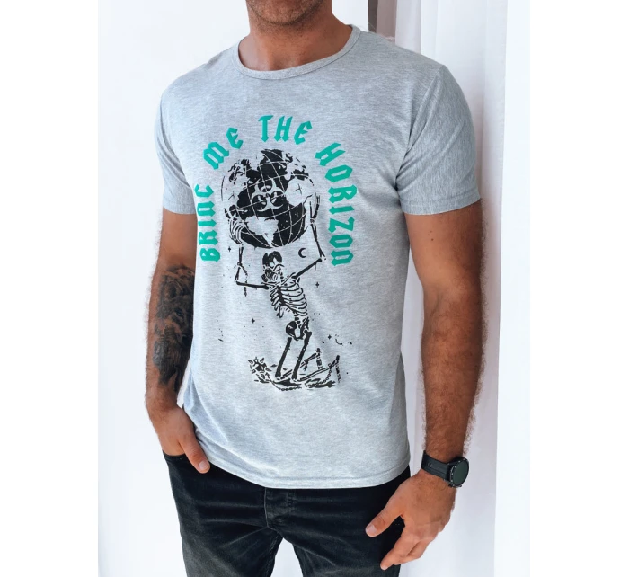 Pánské tričko s potiskem světle šedé Dstreet model 21969387 - FashionStreet