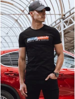 Pánské černé tričko FashionStreet RX5543 Pánské černé tričko FashionStreet RX5543