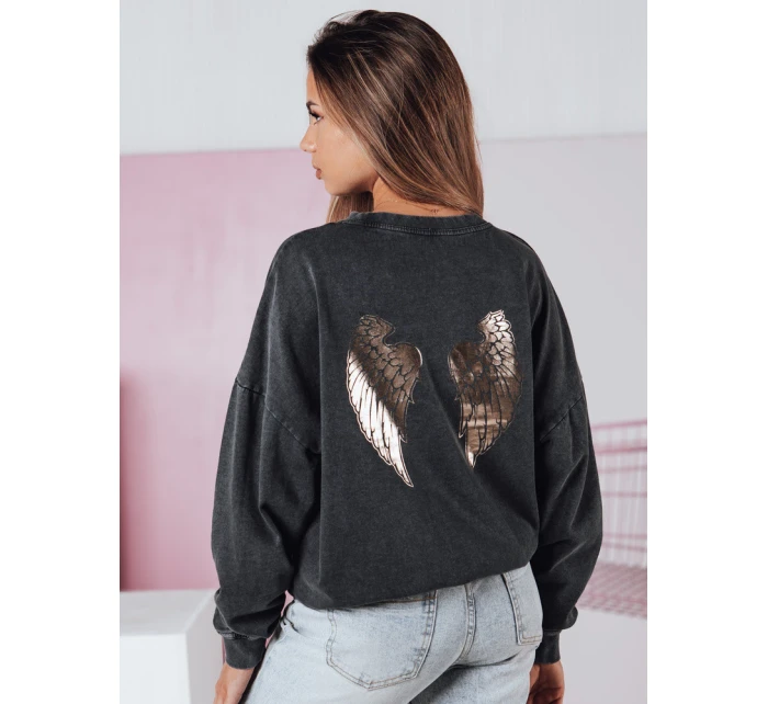 Dámská mikina HALOAURA graphite FashionStreet BY1347 Dámská mikina HALOAURA graphite FashionStreet BY1347