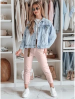 Dámské kalhoty s páskem MADELINA růžové FashionStreet UY2627