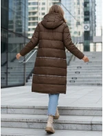 FashionStreet dámská zimní dlouhá hnědá bunda TY5475