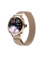 Dámské chytré hodinky VELTORI VT340-1 Zlatý náramek + růžový silikonový řemínek Dámské chytré hodinky VELTORI VT340-1 Zlatý náramek + růžový silikonový řemínek