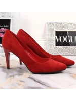 W červené semišové podpatky model 20539044 - SERGIO LEONE