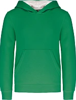 Kariban K 453 Dětská kontrastní mikina s kapucí 20.K453 light kelly green/white