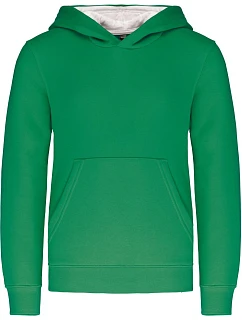 K 453 Dětská kontrastní mikina s kapucí model 22509471 light kelly green/white - Kariban