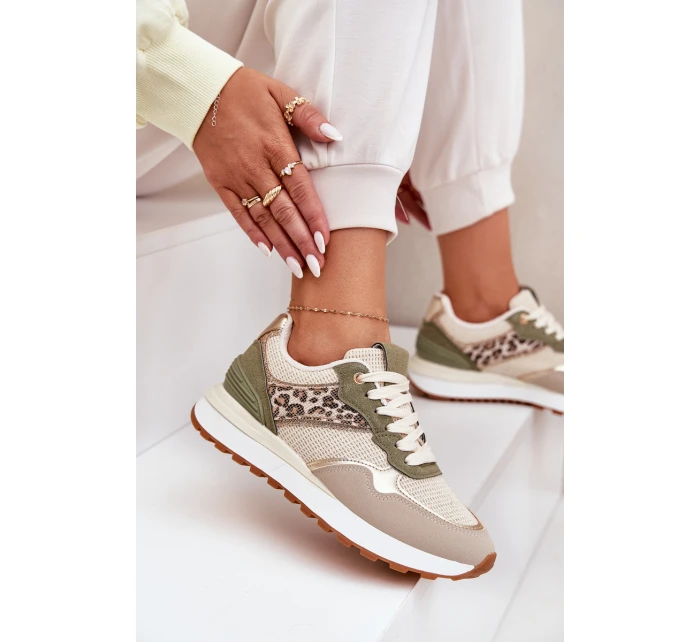 Dámské Sportovní Boty S Panterem Na Platformě Zelené Davinara Dámské Sportovní Boty S Panterem Na Platformě Zelené Davinara