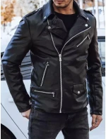 Pánská kožená bunda černá FashionStreet TX4276 Pánská kožená bunda černá FashionStreet TX4276