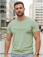 Pánské tričko s nápisem bavlna zelené FashionStreet NX5123R Pánské tričko s nápisem bavlna zelené FashionStreet NX5123R